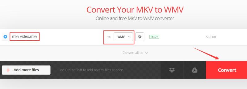 Konvertieren Sie MKV online in das WMV-Format