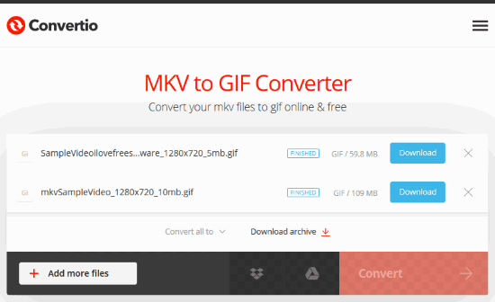 Konvertieren Sie MKV in GIF online