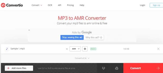 Konvertieren Sie MP3 in AMR Online