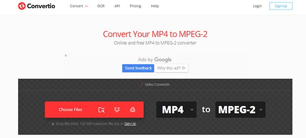 Konvertieren Sie MP4 online in MPEG2