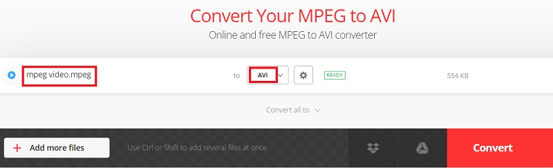 Wandeln Sie MPEG in AVI Online um