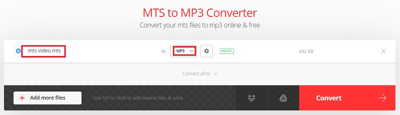 Konvertieren Sie MTS kostenlos in MP3