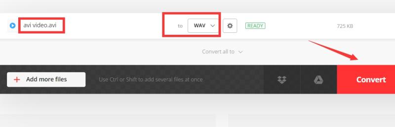 Wandeln Sie AVI mit Convertio online in WAV um