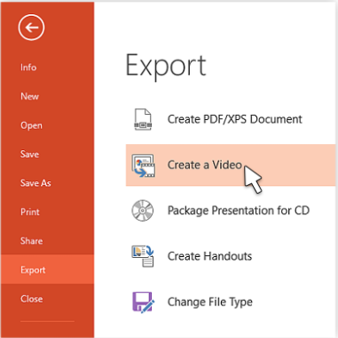 Exportieren Sie Powerpoint als Video