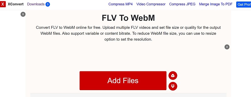 Online FLV zu WEBM Konverter