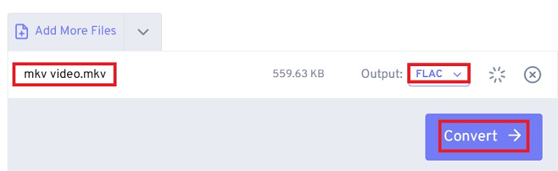 Verwenden Sie FreeConvert, um MKV in FLAC zu übertragen