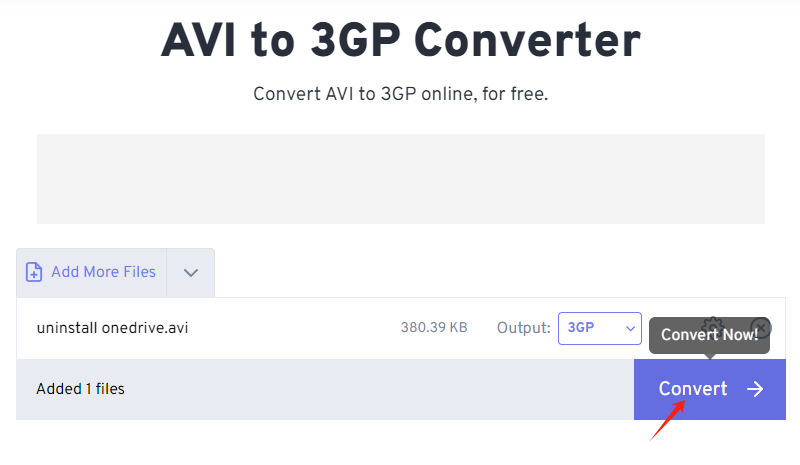 Konvertieren Sie AVI über FreeConvert.com in 3GP