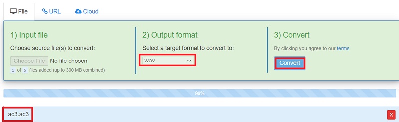 Verwandeln Sie AC3 mit Online-Tools in WAV