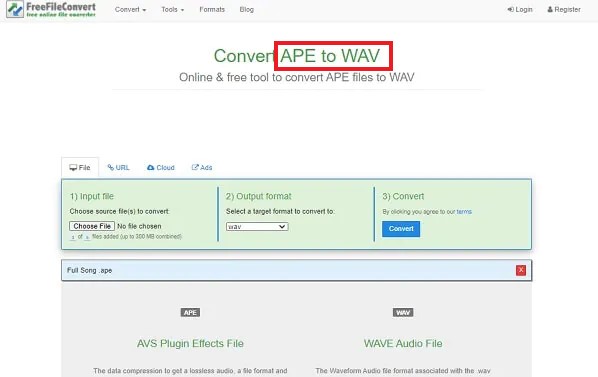 Konvertieren Sie APE kostenlos in WAV