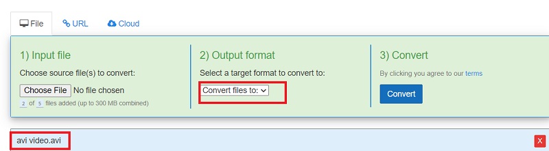 Konvertieren Sie AVI in VOB mit Online-Tools