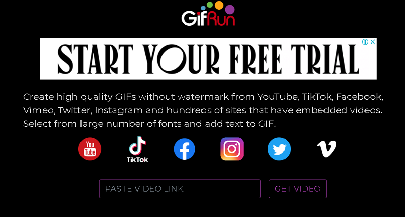YouTube zu GIF Maker GIFRun
