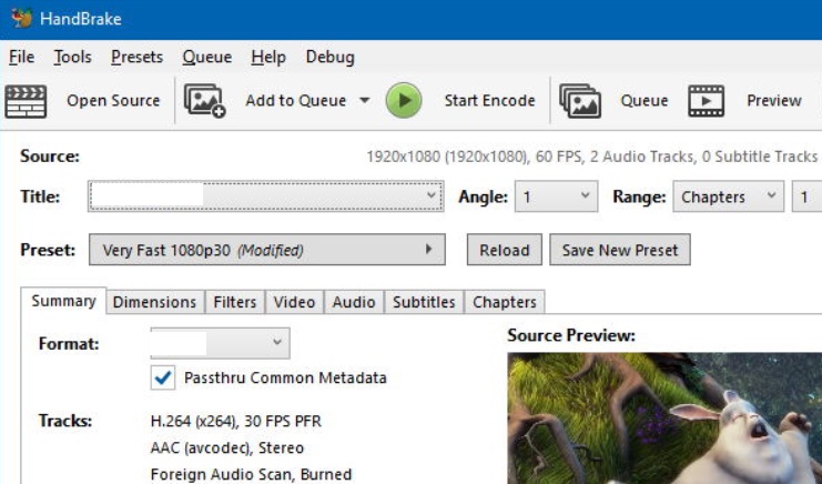 Ändern Sie CUE mit Handbrake in MPEG