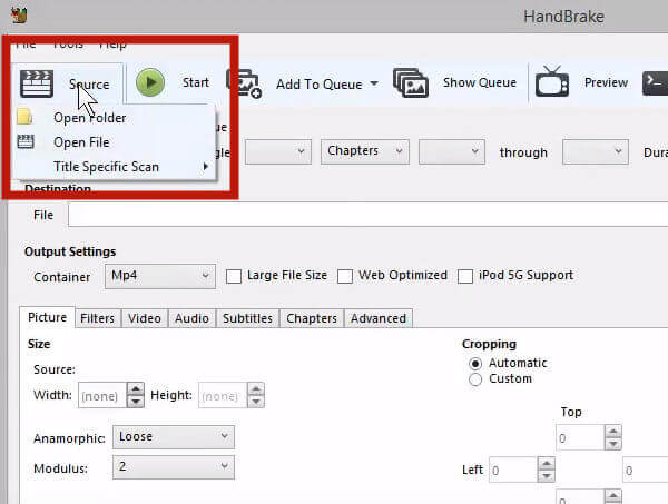 Verwenden Sie Handbrake, um MKV in MP4 zu konvertieren