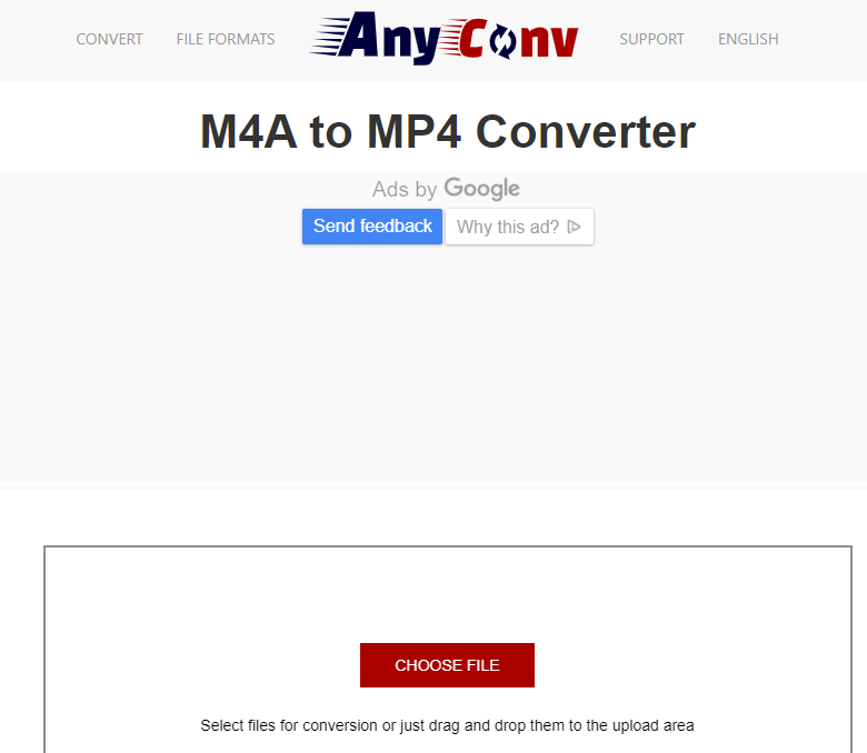 Konvertieren Sie M4A mit AnyConv in MP4