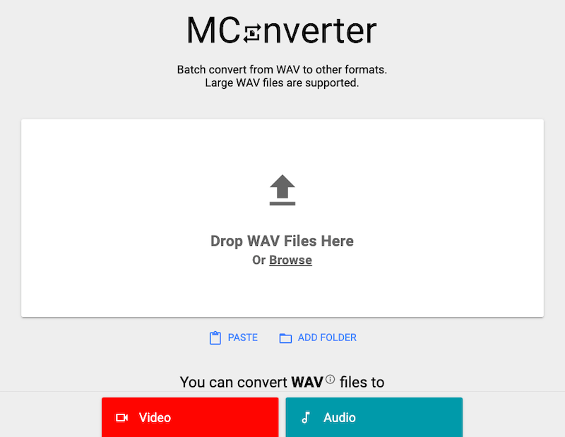 Konvertieren Sie WAV in FLV bei MConverter.eu