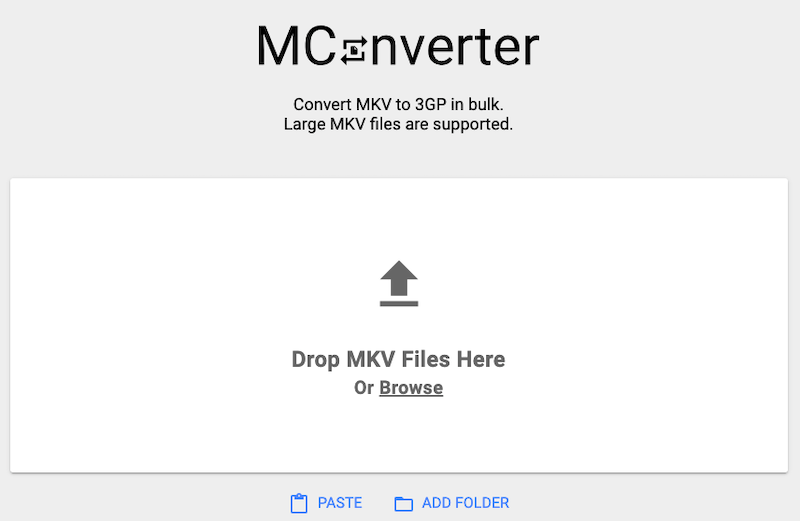 Online-Konverter von MKV zu 3GP: MConverter
