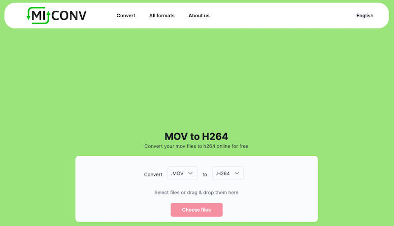 Konvertieren Sie MOV in H.264 bei MiConv.com
