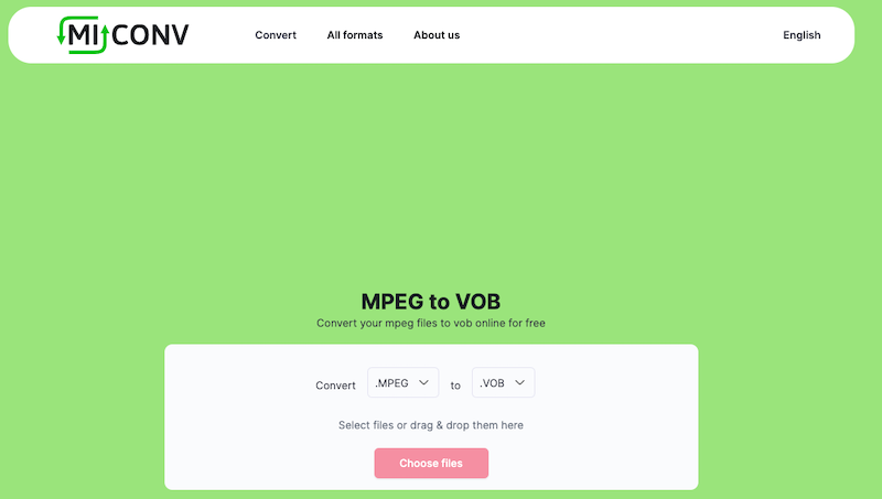 Konvertieren Sie MPEG in VOB mit MiConv. com