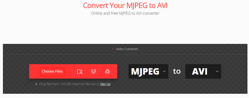 Konvertieren Sie MJPEG in AVI mit Convertio