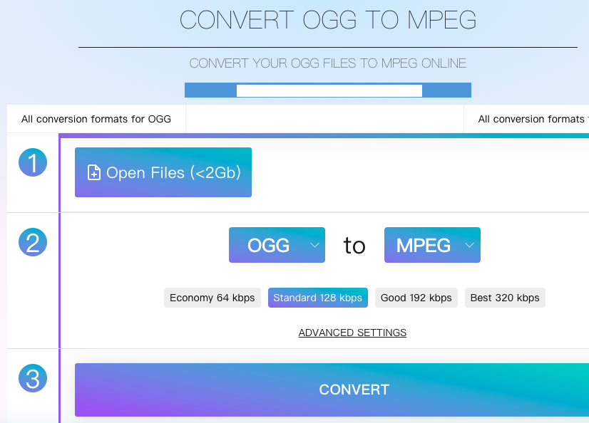 Konvertieren Sie OGG in MPEG mit Online-audio-convert.com