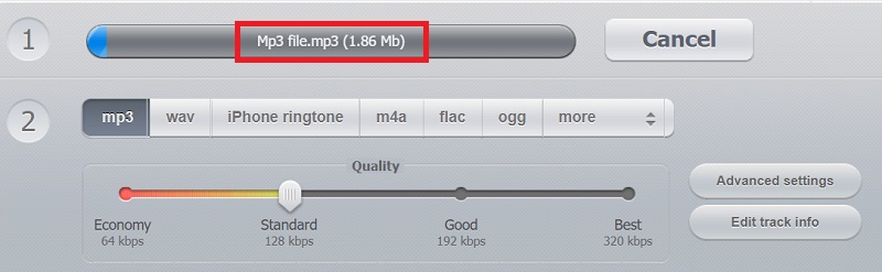 Machen Sie MP3 zu MPEG4 Online