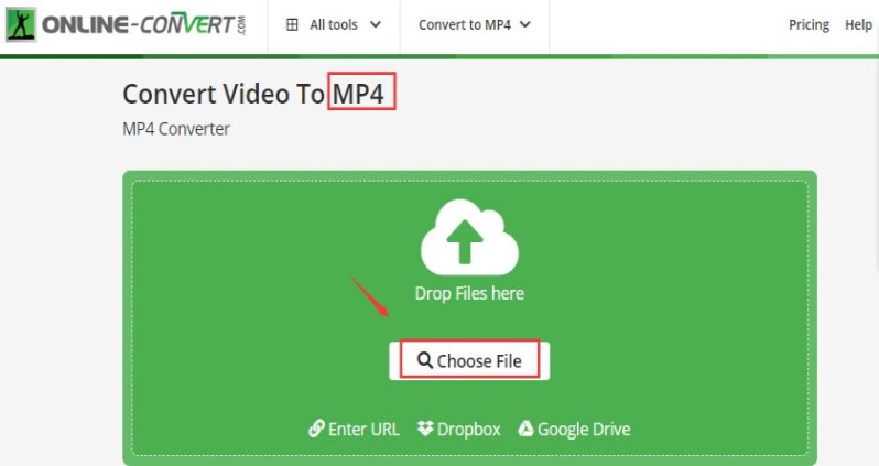 Online-Konverter zum Konvertieren von OGG in MP4