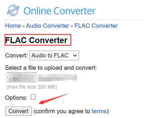 Konvertieren Sie OGG in FLAC Online