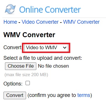 Konvertieren Sie VOB in WMV mit Online Converter