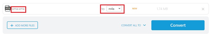 Kodieren Sie WMA online in das M4A-Format