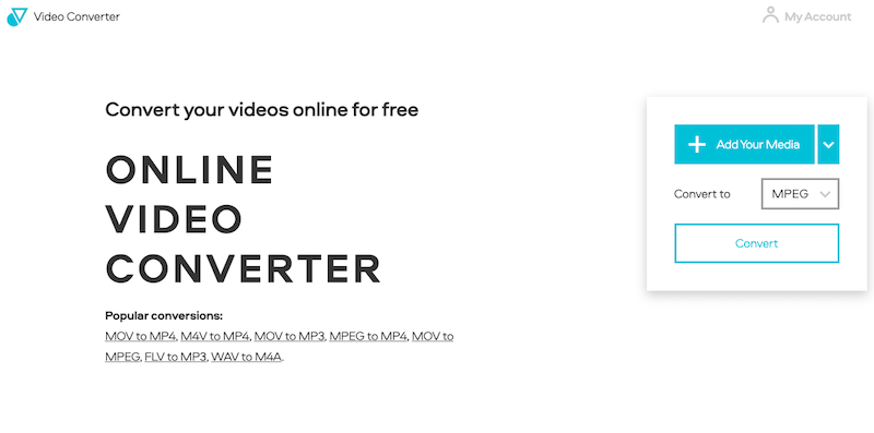 Konvertieren Sie WMA in MPEG mit VideoConverter.com