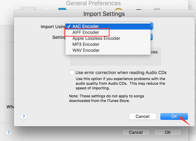 Konvertieren Sie WAV in AIFF in iTunes
