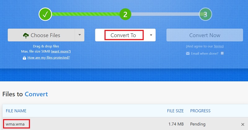 Machen Sie kostenlos WMA zu AIFF online