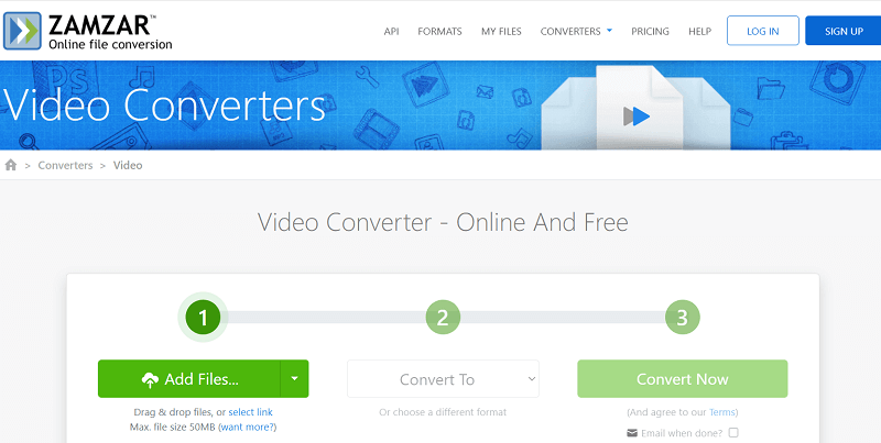 Zamzar RAM Video Converter